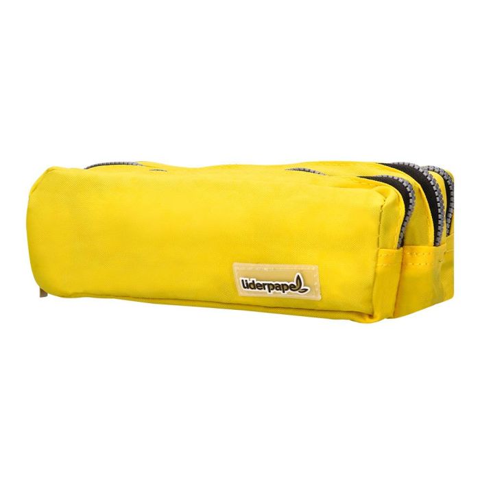 Bolso Escolar Liderpapel Portatodo Rectangular 3 Bolsillos Amarillo Pastel 185x80X70 mm 2