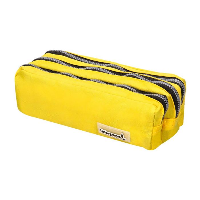 Bolso Escolar Liderpapel Portatodo Rectangular 3 Bolsillos Amarillo Pastel 185x80X70 mm 3