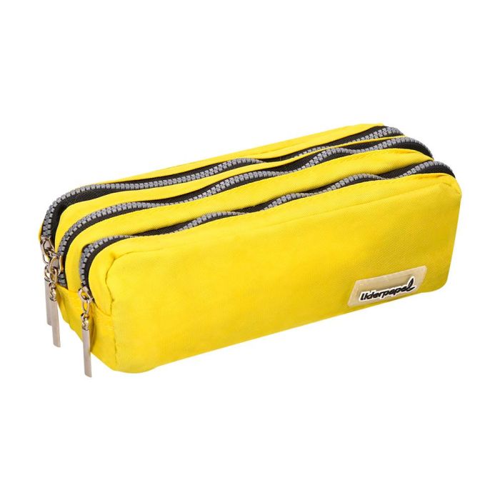 Bolso Escolar Liderpapel Portatodo Rectangular 3 Bolsillos Amarillo Pastel 185x80X70 mm 4