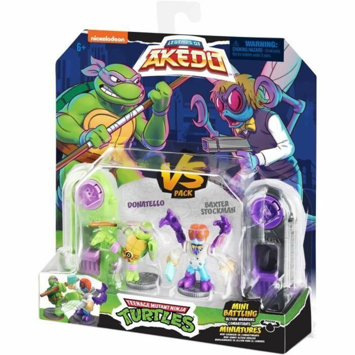 Figuras de combate Teenage Mutant Ninja Turtles Legends of Akedo: Donatello vs Baxter Stockman 2