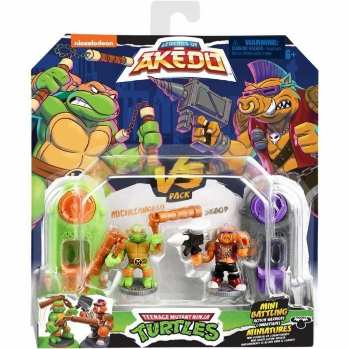 Figuras de combate Teenage Mutant Ninja Turtles Legends of Akedo: Michelangelo vs Evil Bepop 4