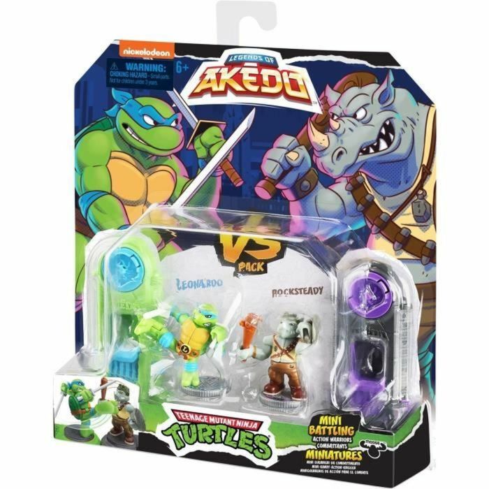 Figuras de combate Teenage Mutant Ninja Turtles Legends of Akedo: Leonardo vs Rocksteady 3