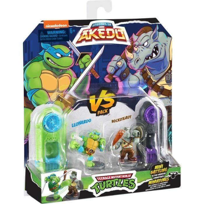Figuras de combate Teenage Mutant Ninja Turtles Legends of Akedo: Leonardo vs Rocksteady 5