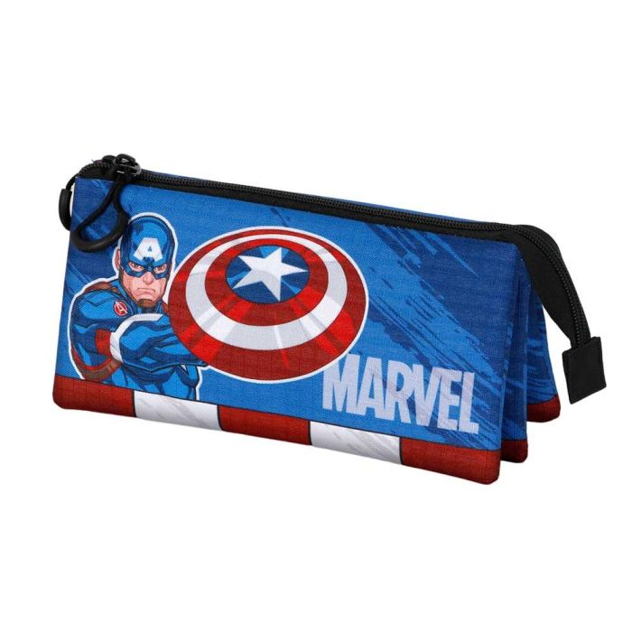 Estuche Portatodo Triple Gears Marvel Capitán América Azul