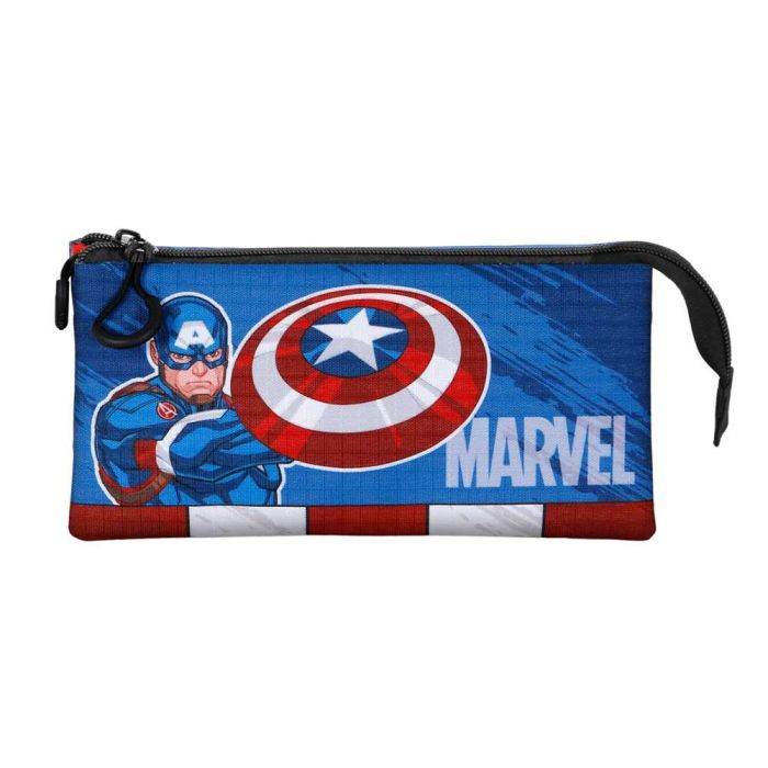 Estuche Portatodo Triple Gears Marvel Capitán América Azul 1