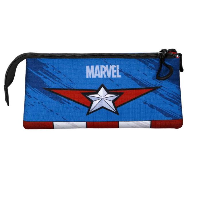 Estuche Portatodo Triple Gears Marvel Capitán América Azul 2