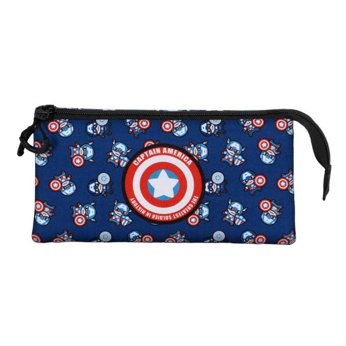 Estuche Portatodo Triple Brave Marvel Capitán América Azul 1