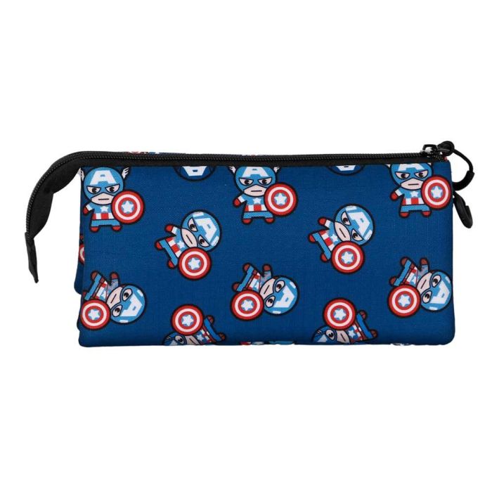 Estuche Portatodo Triple Brave Marvel Capitán América Azul 2