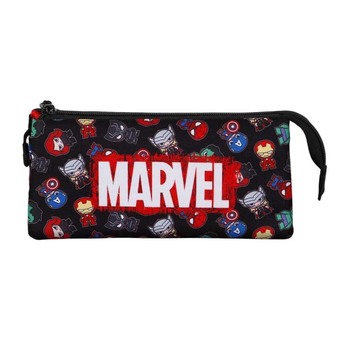 Estuche Portatodo Triple Chibi Marvel Los Vengadores Negro 1