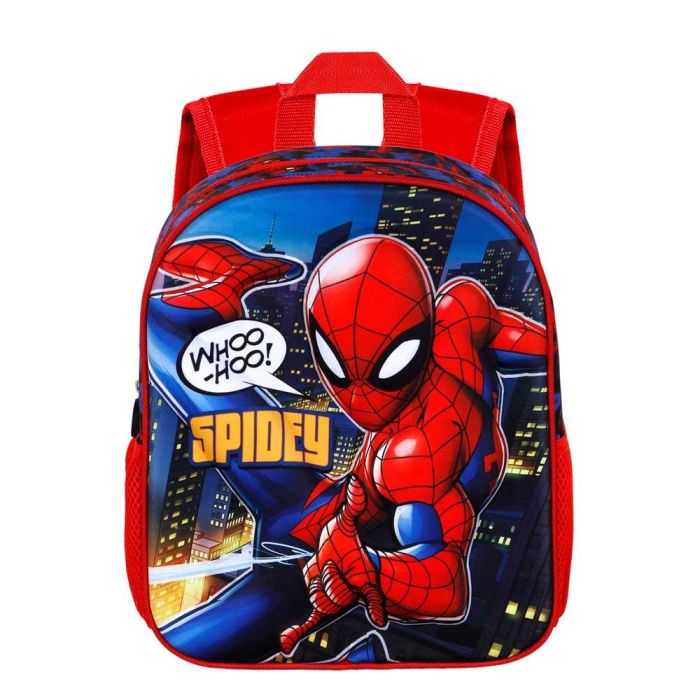 Mochila 3D Pequeña Mighty Marvel Spiderman Rojo 1