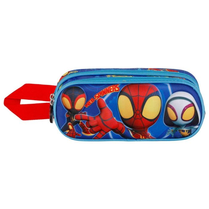 Estuche Portatodo 3D Doble Spinners Marvel Spiderman Azul 1