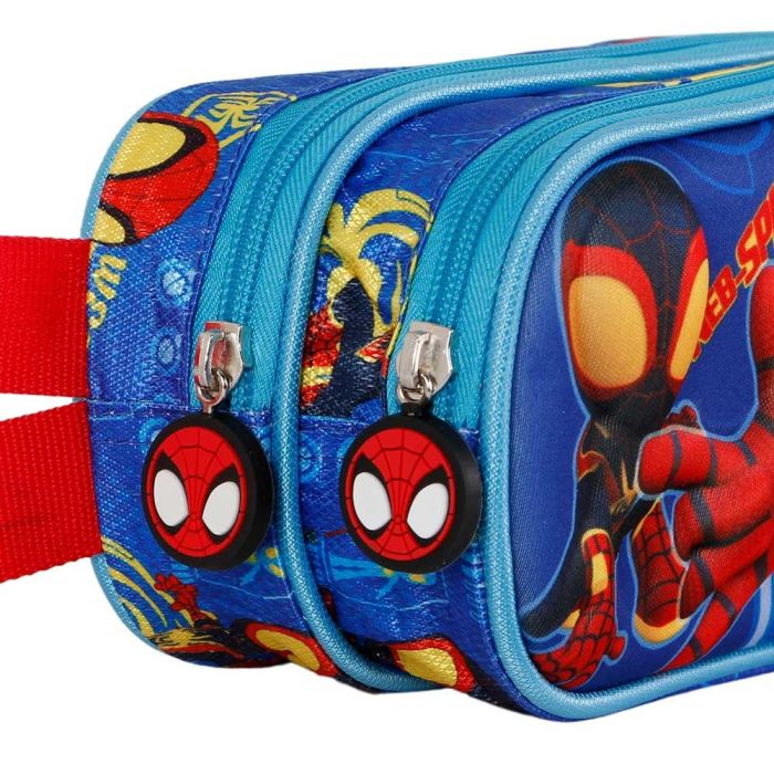 Estuche Portatodo 3D Doble Spinners Marvel Spiderman Azul 3