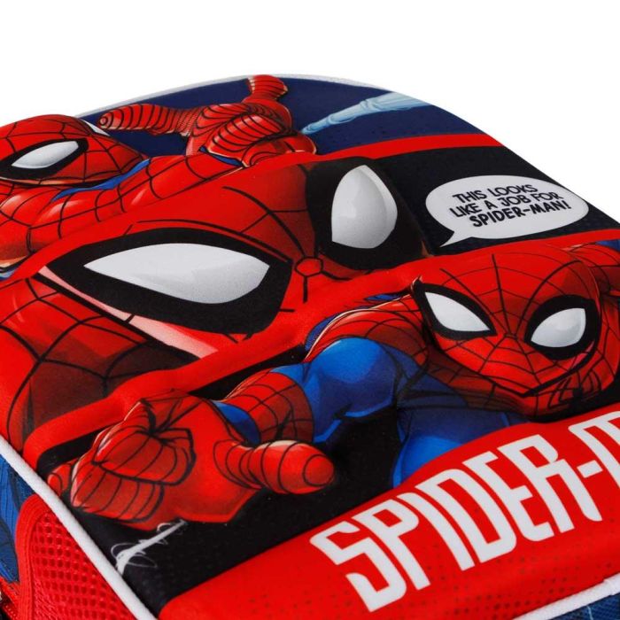 Mochila 3D Pequeña Stronger Marvel Spiderman Rojo 3