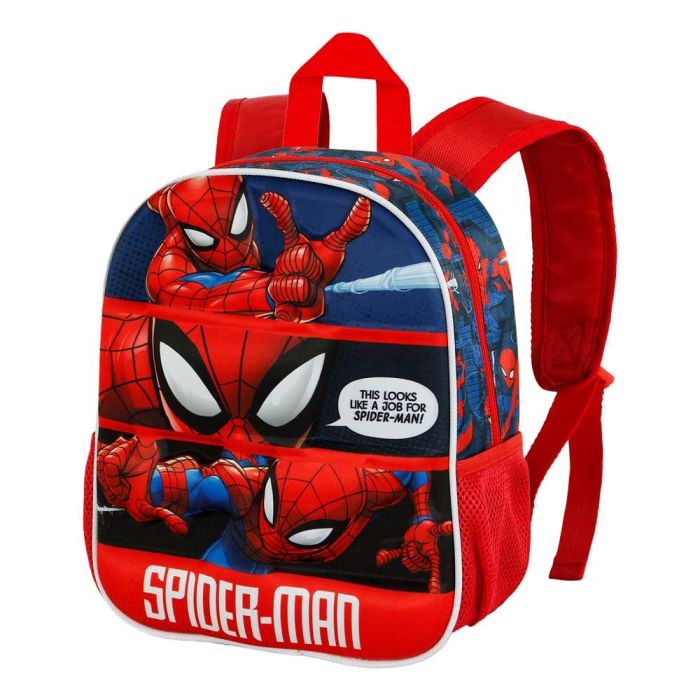 Mochila 3D Pequeña Stronger Marvel Spiderman Rojo