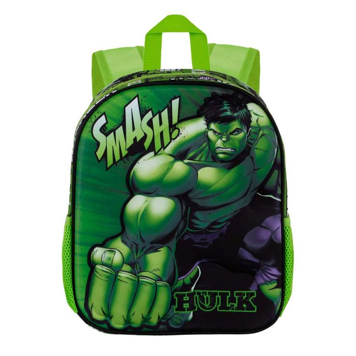 Mochila 3D Pequeña Superhuman Marvel Hulk Verde 1