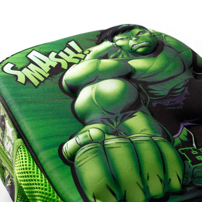 Mochila 3D Pequeña Superhuman Marvel Hulk Verde 3