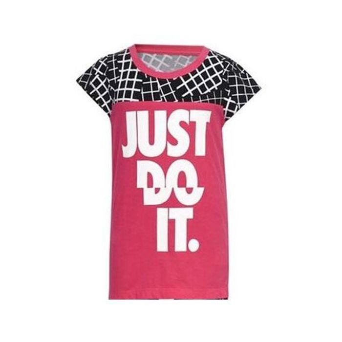 Camiseta de Manga Corta Infantil Nike 848-A72 Rosa Camiseta de Manga Corta Infantil Nike 848-A72 Rosa
