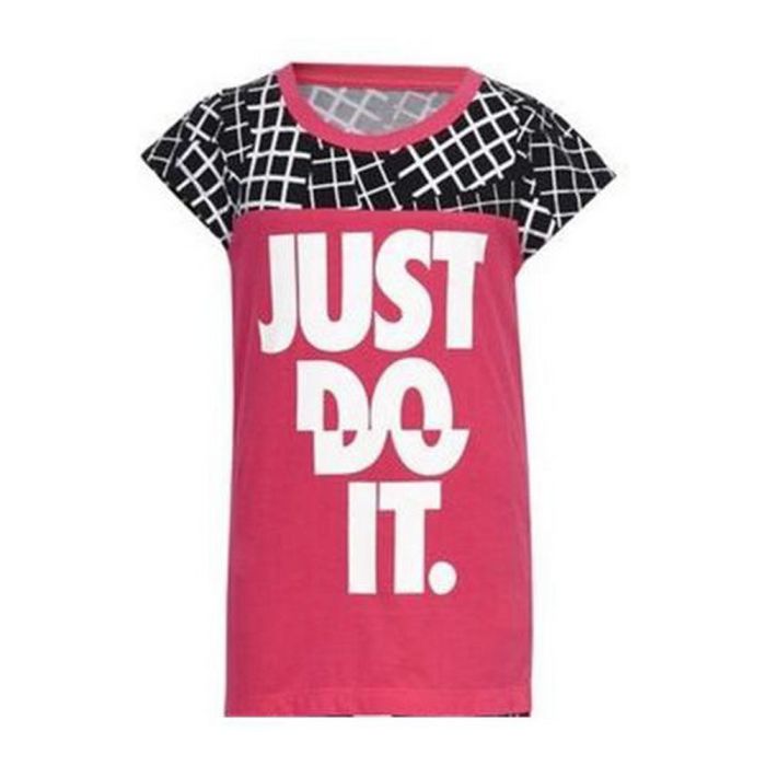 Camiseta de Manga Corta Infantil Nike 848-A72 Rosa 100 % algodón