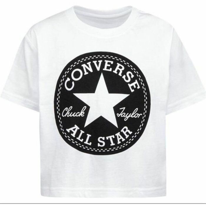 Camiseta de Manga Corta Infantil Converse Blanco Camiseta de Manga Corta Infantil Converse Blanco