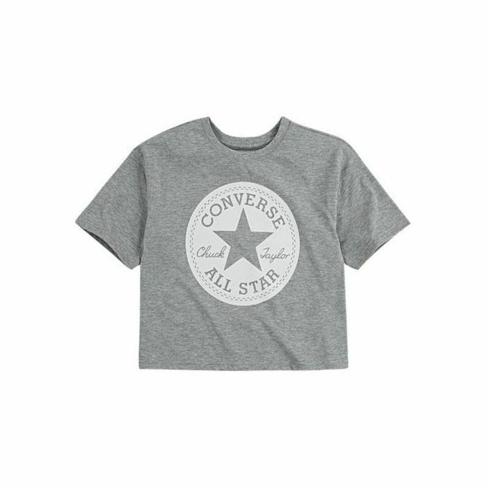 Camiseta de Manga Corta Infantil Converse Chuck Patch Boxy Gris