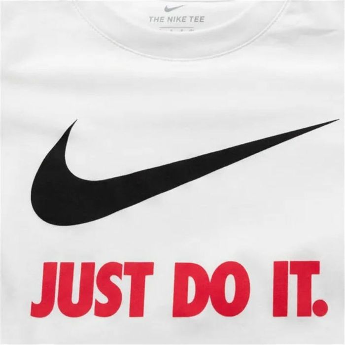 Camiseta de Manga Corta Infantil Nike Swoosh Just Do It Blanco 1