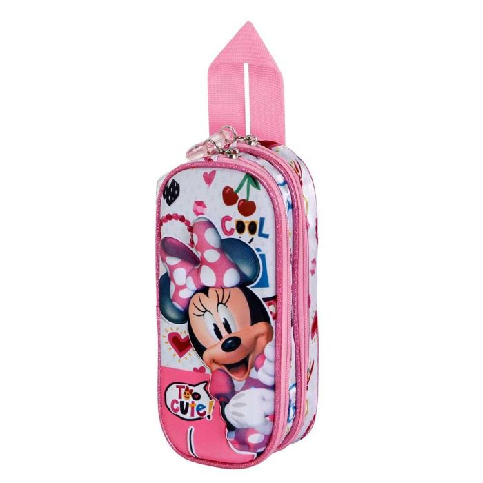 Estuche Portatodo 3D Doble Too Cute Disney Minnie Mouse Rosa