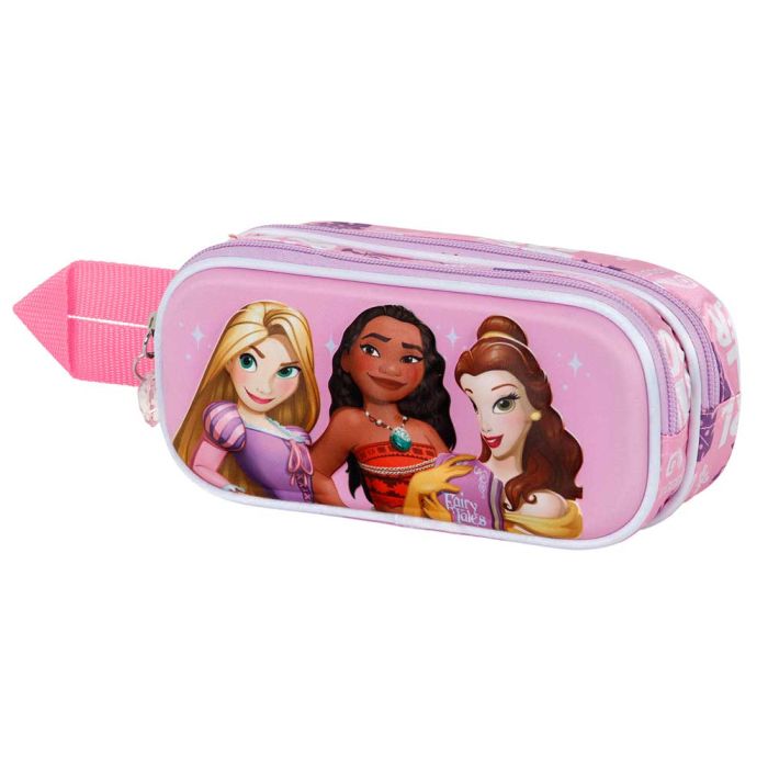 Estuche Portatodo 3D Doble Power Disney Princesas Lila