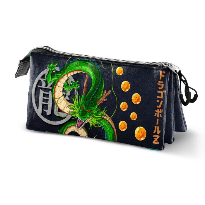 Estuche Portatodo Triple Shenron Dragon Ball Azul Oscuro