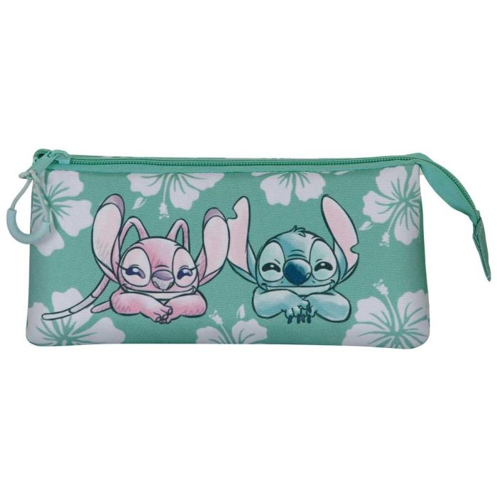 Estuche Portatodo Triple Tropic Disney Lilo y Stitch Azul 1