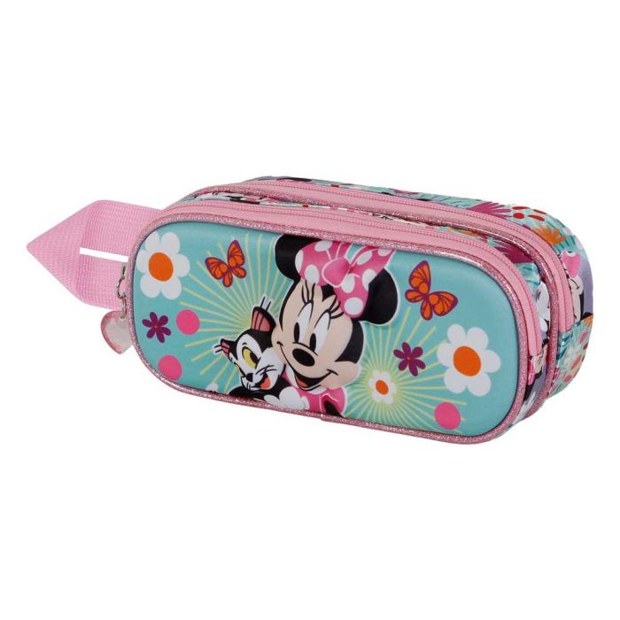 Estuche Portatodo 3D Doble Figaro Disney Minnie Mouse Rosa