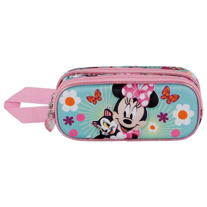 Estuche Portatodo 3D Doble Figaro Disney Minnie Mouse Rosa 1