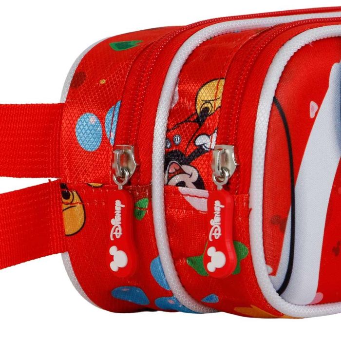 Estuche Portatodo 3D Doble Twirl Disney Mickey Mouse Rojo 3