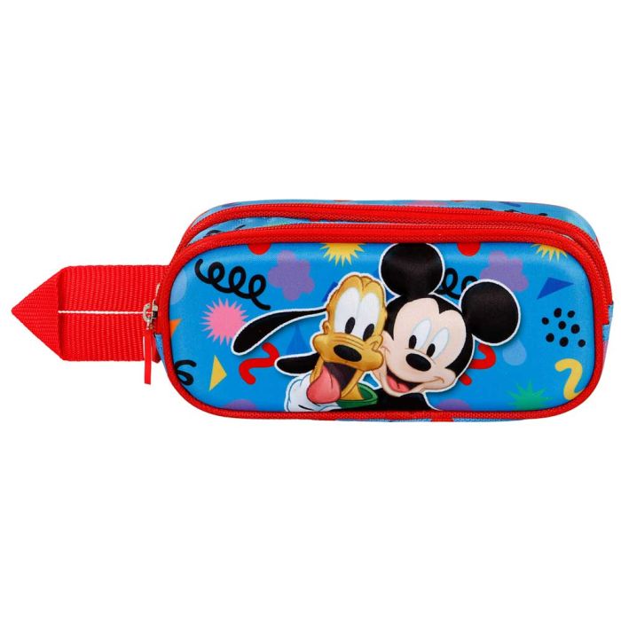 Estuche Portatodo 3D Doble Mates Disney Mickey Mouse Azul 1