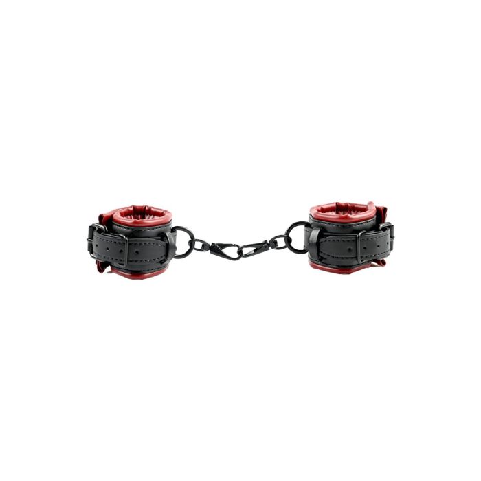 Barra Para Bondage Sportsheets Saffron Spreader Bar & Cuff Set Negro Vegano Ajustable 1