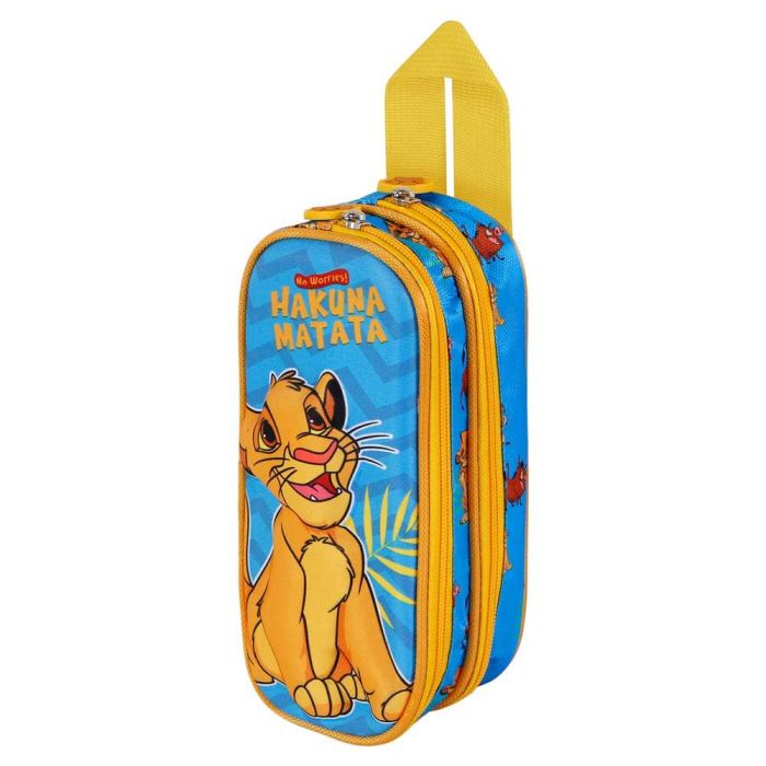 Estuche Portatodo 3D Doble Hakuna Disney El Rey León Azul