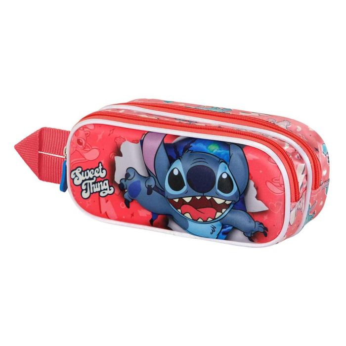 Estuche Portatodo 3D Doble Thing Disney Lilo y Stitch Rosa