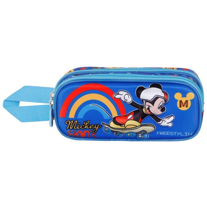 Estuche Portatodo 3D Doble Freestyle Disney Mickey Mouse Azul 1