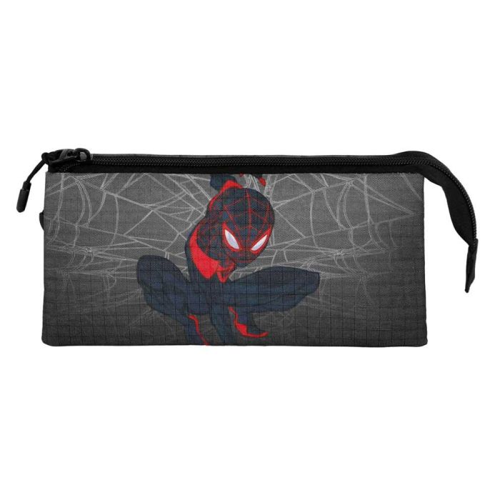 Estuche Portatodo Triple Spin Marvel Spiderman Gris 1