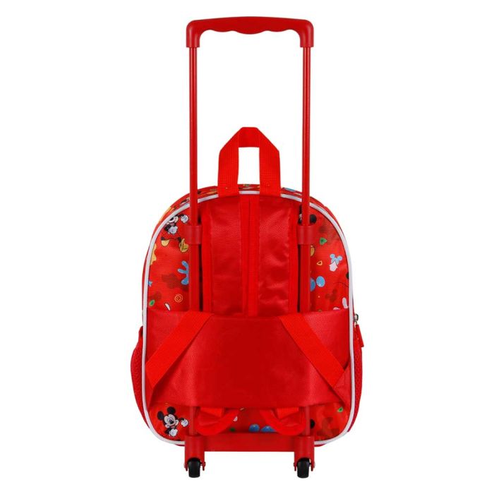 Mochila 3D con Ruedas Pequeña Twirl Mickey Mouse Rojo 3