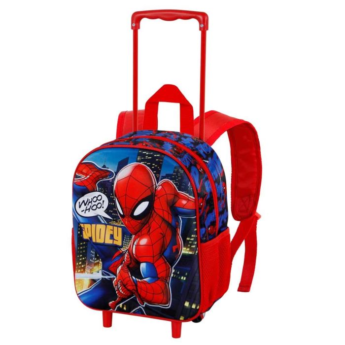 Mochila 3D con Ruedas Pequeña Mighty Marvel Spiderman Rojo