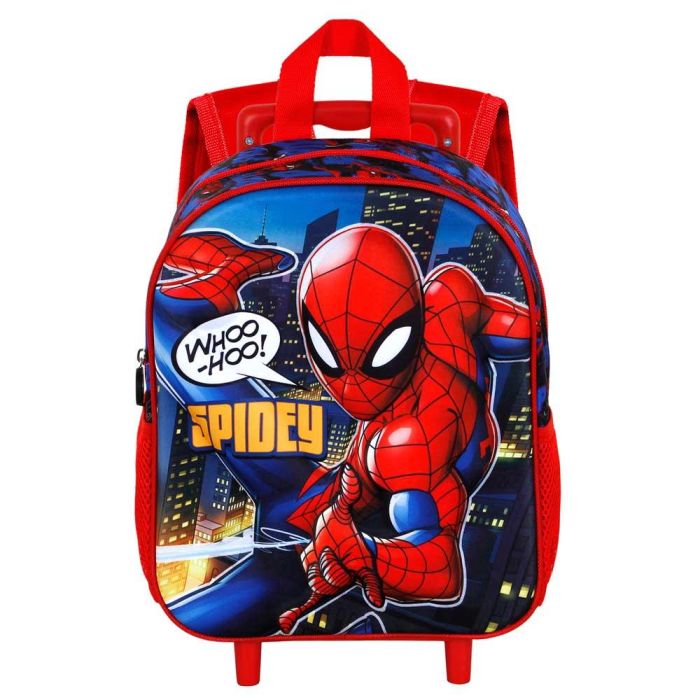 Mochila 3D con Ruedas Pequeña Mighty Marvel Spiderman Rojo 1