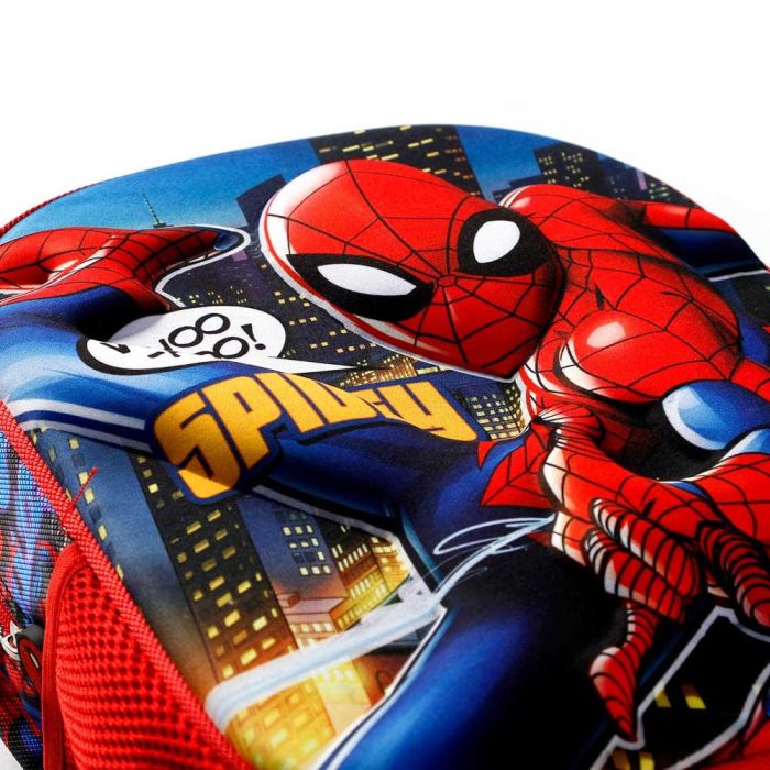 Mochila 3D con Ruedas Pequeña Mighty Marvel Spiderman Rojo 4