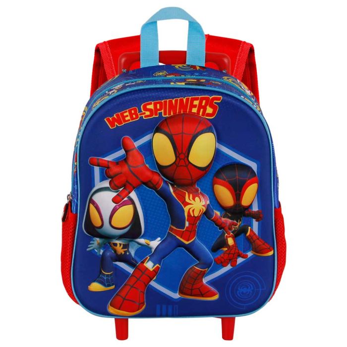 Mochila 3D con Ruedas Pequeña Spinners Marvel Spiderman Azul 1