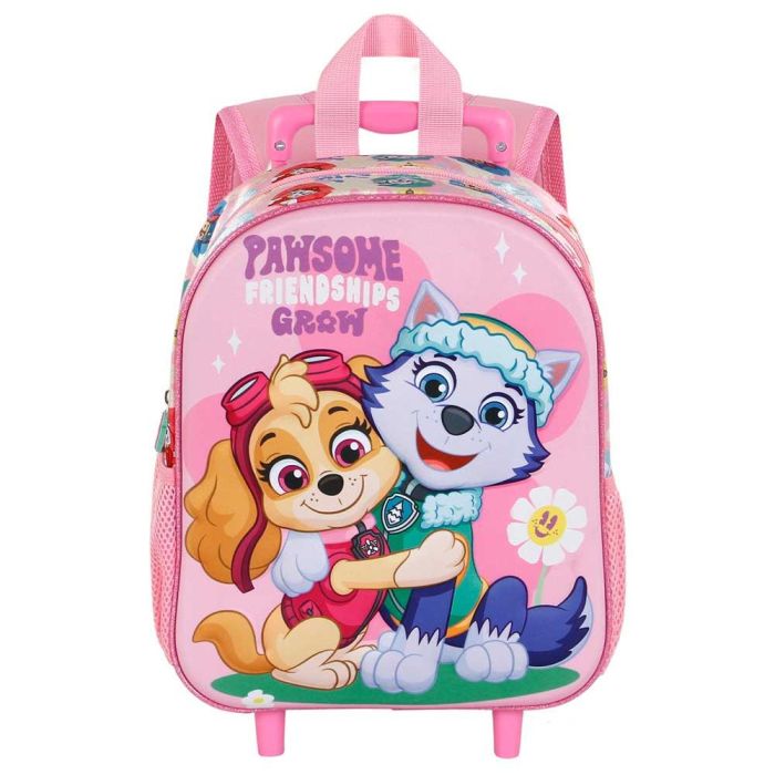 Mochila 3D con Ruedas Pequeña Friendship Paw Patrol La Patrulla Canina Rosa 1