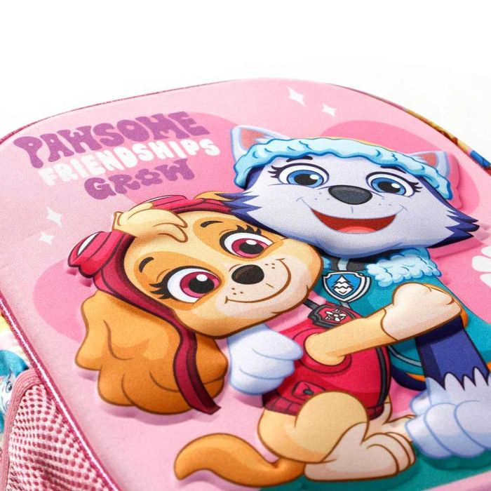 Mochila 3D con Ruedas Pequeña Friendship Paw Patrol La Patrulla Canina Rosa 4