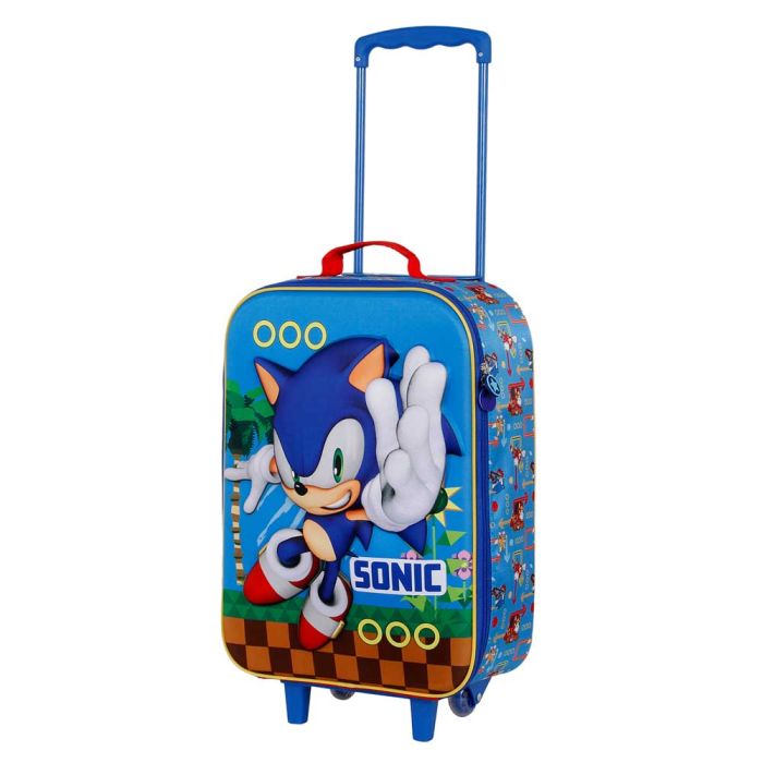 Maleta Trolley Soft 3D Faster Sonic The Hedgehog - SEGA Azul