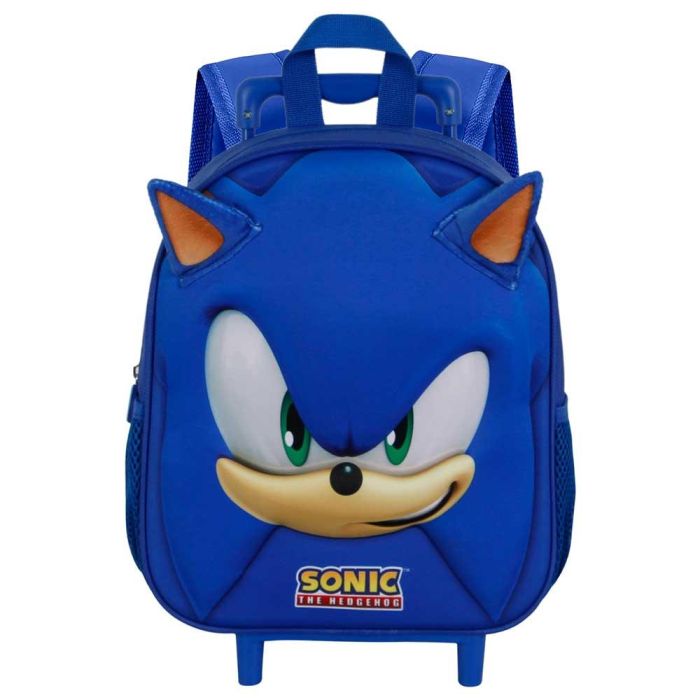 Mochila 3D con Ruedas Pequeña Face Sonic The Hedgehog - SEGA Azul 1