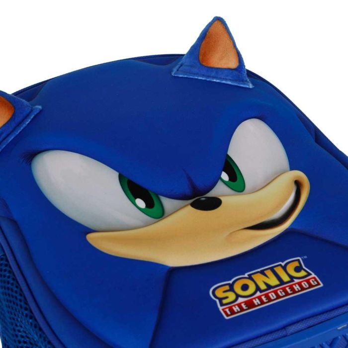 Mochila 3D con Ruedas Pequeña Face Sonic The Hedgehog - SEGA Azul 4