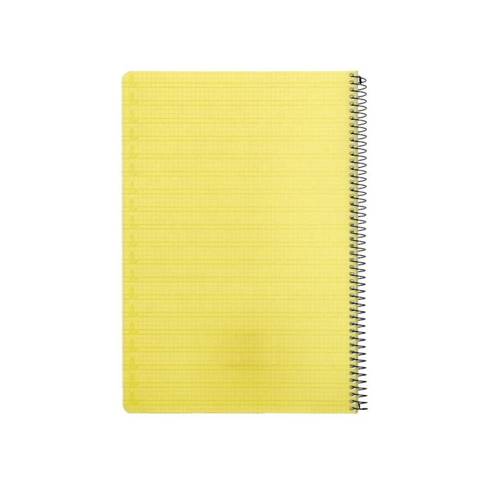 Cuaderno Espiral Liderpapel Folio Pautaguia Tapa Plastico 80H 75 gr Cuadro Pautado 4 mm Con Margen Color Amarillo 2