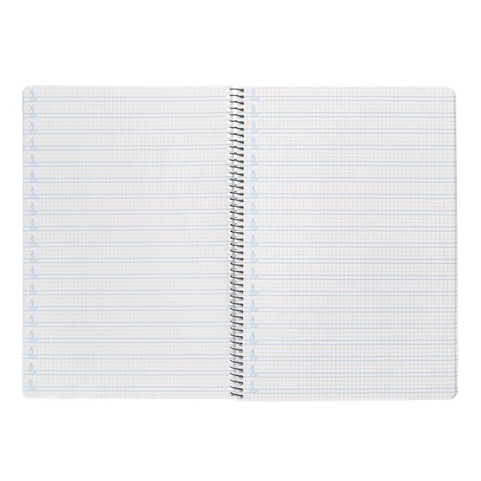 Cuaderno Espiral Liderpapel Folio Pautaguia Tapa Plastico 80H 75 gr Cuadro Pautado 4 mm Con Margen Color Amarillo 6